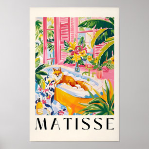 Fuchs im Badezimmer inspiriert von Matisse-Kunst, Poster