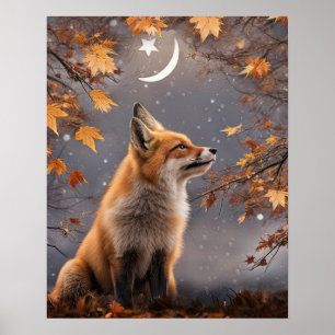Fuchs im Herbst, mystisch, magisch, hübsch Poster