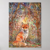 Fuchs im Herbstwald Poster (Vorne)