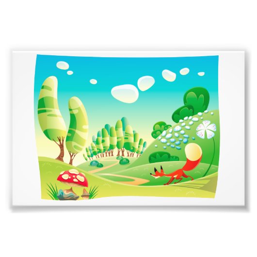 Fuchs im Holz. Fotodruck (Vorne)