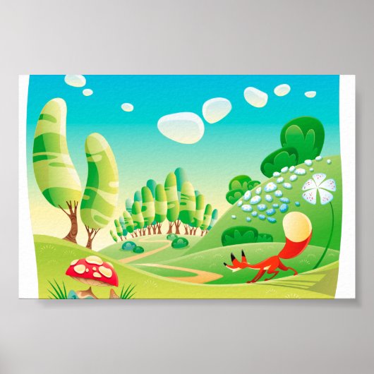 Fuchs im Holz. Poster (Vorne)