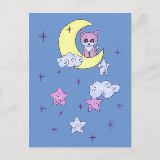 Fuchs im Mond Postkarte (Vorderseite)