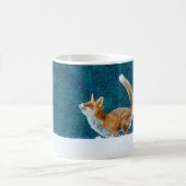 Fuchs im Schneefall. Roter Fuchs, Vulpes vulpes, s Kaffeetasse (Mittel)
