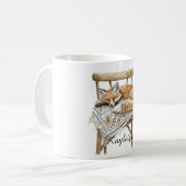 Fuchs im Sessel Weihnachten Kaffeetasse (Vorderseite Links)