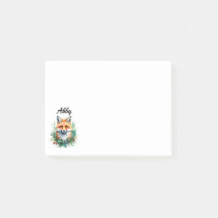 Fuchs im Stechpalmenzweig Post-it Klebezettel