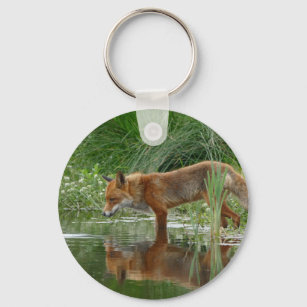 Fuchs im Teich Schlüsselanhänger