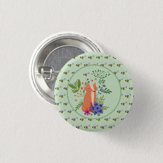 Fuchs im Wald Button (Vorne & Hinten)