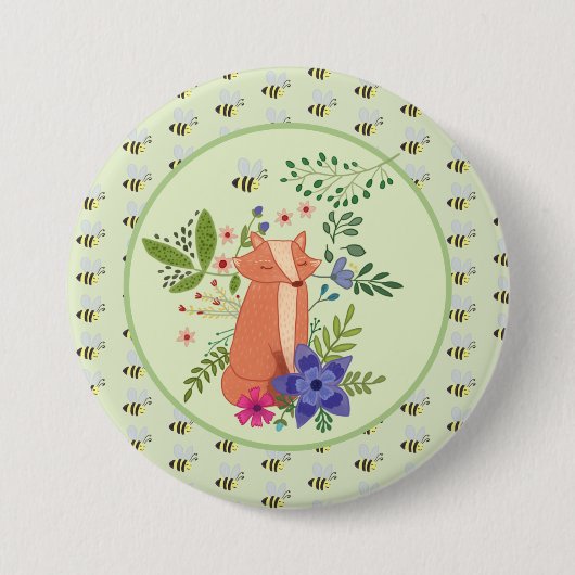 Fuchs im Wald Button (Vorderseite)