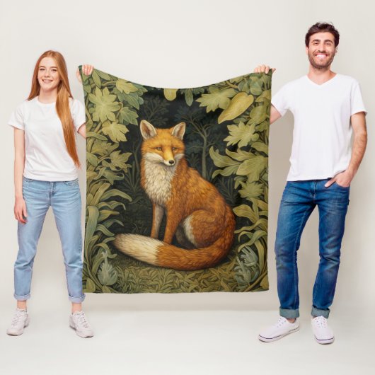 Fuchs im Wald, Jugendstil Fleecedecke (Beispiel)