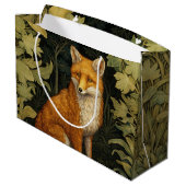 Fuchs im Wald, Jugendstil Große Geschenktüte (Rückseite Schrägansicht)