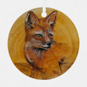 Fuchs im Wald Ornament Aus Metall (Vorderseite)