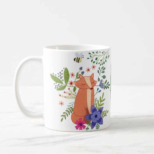 Fuchs im Wald personalisiert  Kaffeetasse (Links)