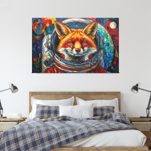FUCHS IM WELTALL LEINWANDDRUCK