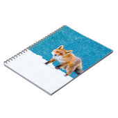Fuchs im Winter. Rotfuchs, Vulpes vulpes, schnüffe Notizblock (Linke Seite)
