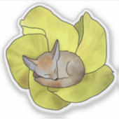 Fuchs in Blüte  Aufkleber (Vorderseite)
