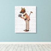 Fuchs in Boater Leinwanddruck (Insitu (Holzboden))