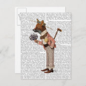 Fuchs in Boater Postkarte (Vorne/Hinten)