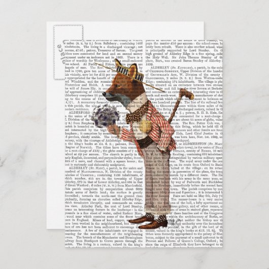 Fuchs in Boater Postkarte (Vorne/Hinten)