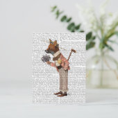 Fuchs in Boater Postkarte (Stehend Vorderseite)