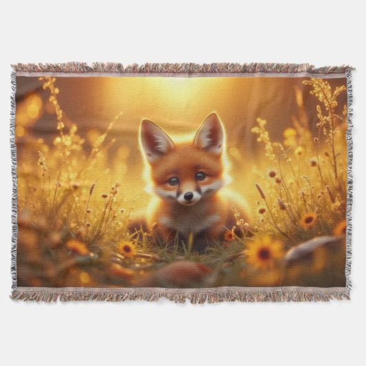 Fuchs in den Blumen bei Sonnenaufgang Decke (Vorderseite)