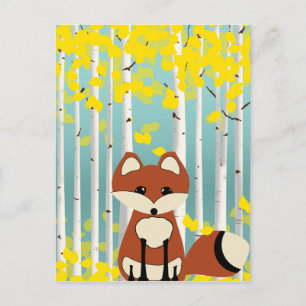 Fuchs in den Herbstgeburten Postkarte