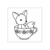 Fuchs in einem Teacup Gummistempel (Prägung)