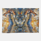 Fuchs in einer blumigen Wiese Geschirrtuch (Horizontal)