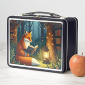 Fuchs in einer magischen Wald Bibliothek Metall Brotdose (Beispiel)