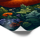 Fuchs in einer magischen Wald Bibliothek Poster (Ecke)