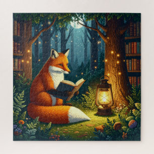 Fuchs in einer magischen Wald Bibliothek Puzzle
