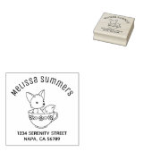Fuchs in einer Teetasse Arch-Adresse Gummistempel (Stempel)