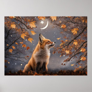 Fuchs in Herbstfarben Mystisch Magisch Schön Poster