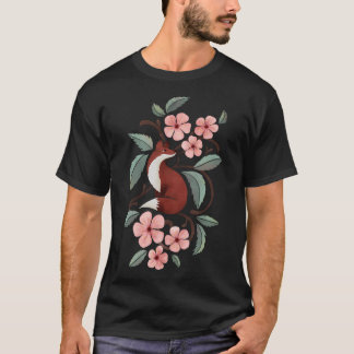 Fuchs in Kirschblüten T-Shirt