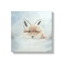 Fuchs in Winterleinwandkunst
