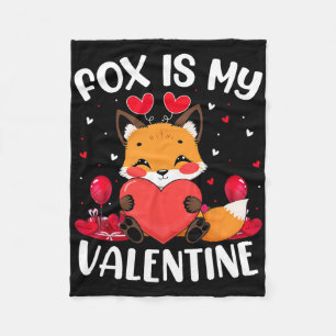 Fuchs ist mein Valentinstag Liebe Herzen Fuchs Val Fleecedecke