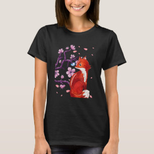 Fuchs japanische Kirschblüten-Blume vintage Sakura T-Shirt
