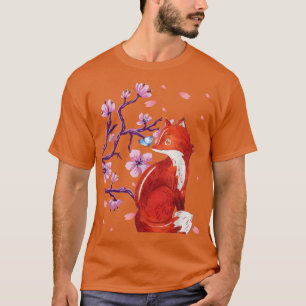 Fuchs japanische Kirschblüten-Blume vintage Sakura T-Shirt