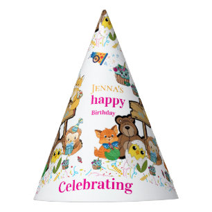 Fuchs Katze Vogel Küken Alles Gute zum Geburtstag  Partyhütchen