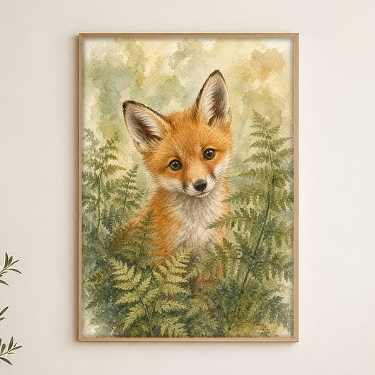 Fuchs-Kit-Aquarell-whimsicaler Kunstposter Poster
