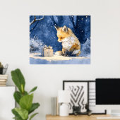 Fuchs-Kit und das Geschenk Wasserfarbe Poster (Heimbüro)