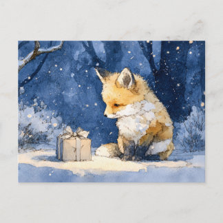 Fuchs-Kit und das Geschenk Wasserfarbe Postkarte