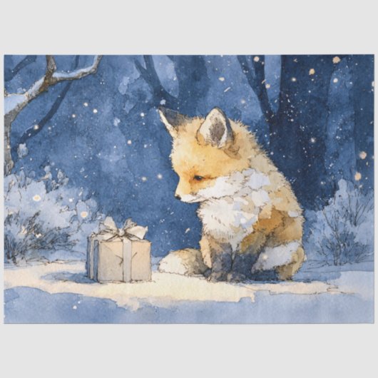 Fuchs-Kit und das Geschenk Wasserfarben-Decoupage Seidenpapier (Vorderseite)