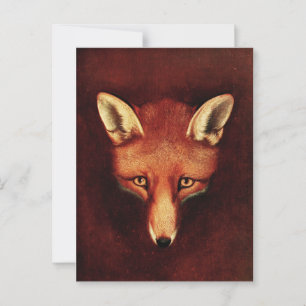 Fuchs Kopf Vintage-Druck Antike Tierillustration Postkarte