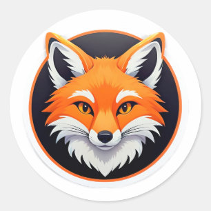 Fuchs Kühn Waldtier Natur Energie Emblem Runder Aufkleber