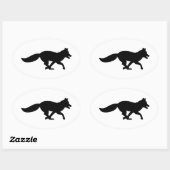 Fuchs laufen ovaler aufkleber (Blatt)