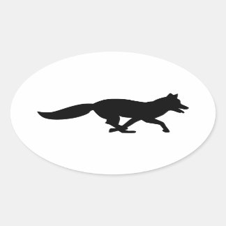 Fuchs laufen ovaler aufkleber