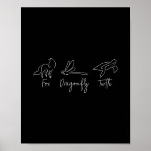 Fuchs Libelle Schildkröte Trump Meme Minimalist Poster