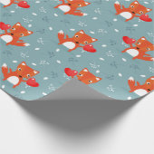 Fuchs-Liebesmuster Geschenkpapier (Ecke)