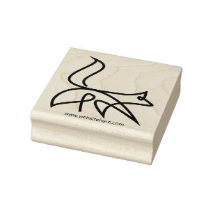Fuchs-Linienkunst-Zeichnung Tier-Logo-Signatur Gummistempel