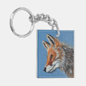 Fuchs Malerei Schlüsselanhänger (Vorderseite links)